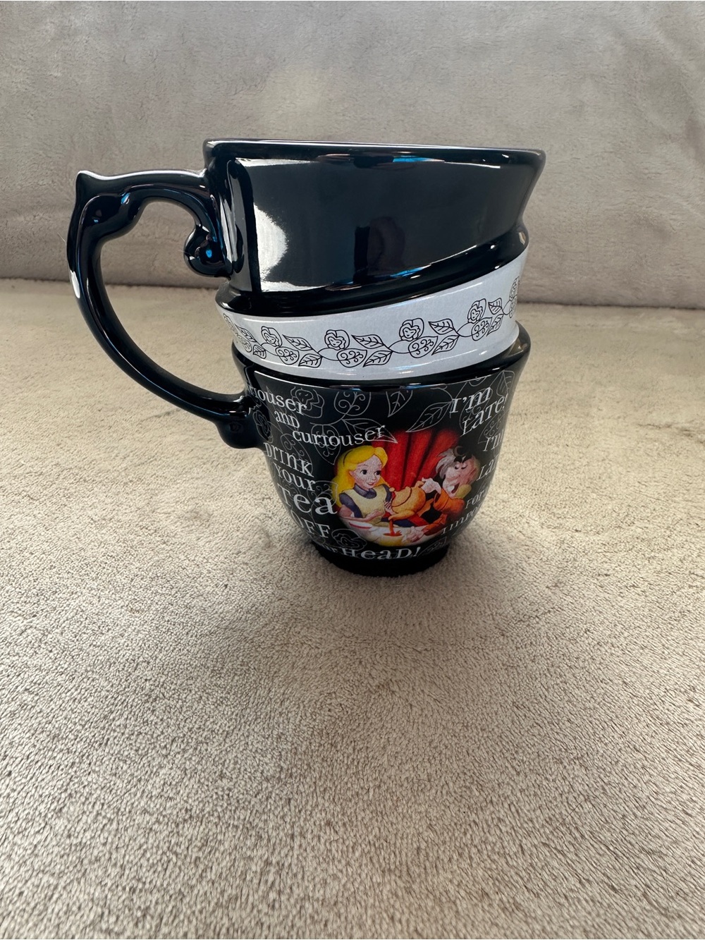 Disney Alice in Wonderland Stacked Ceramic Tea Mug